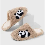 Chaussons Panda Élégance Brodée
