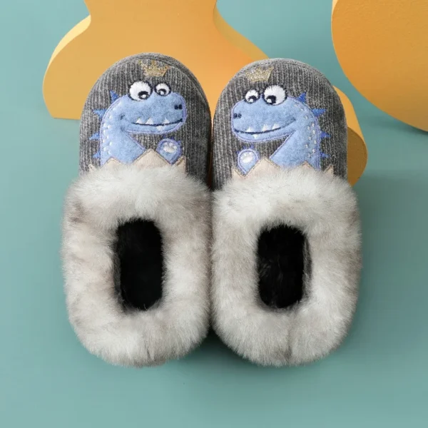 Chaussons dinosaure bleus pour enfant