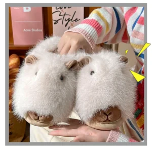 Chaussons hérisson peluche fluffy pour hiver confort et chaleur