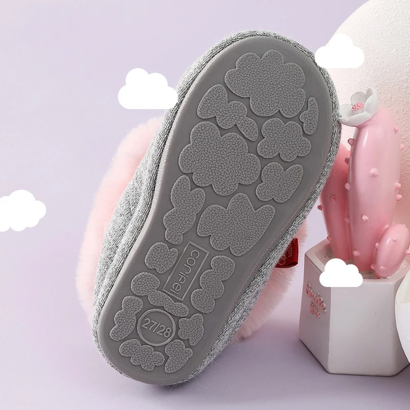 Chaussons licorne colorés et moelleux pour enfants