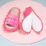 Chaussons ménage réutilisables en flanelle pour nettoyage facile