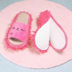 Chaussons ménage réutilisables en flanelle pour nettoyage facile