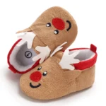 chaussons Noël bébé bien chauds mini cerf