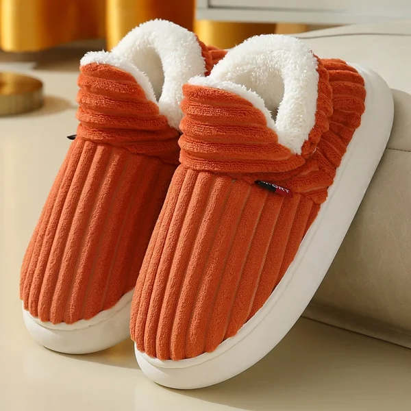 chaussons femme confortables modernes oranges