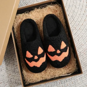 chaussons Halloween noirs