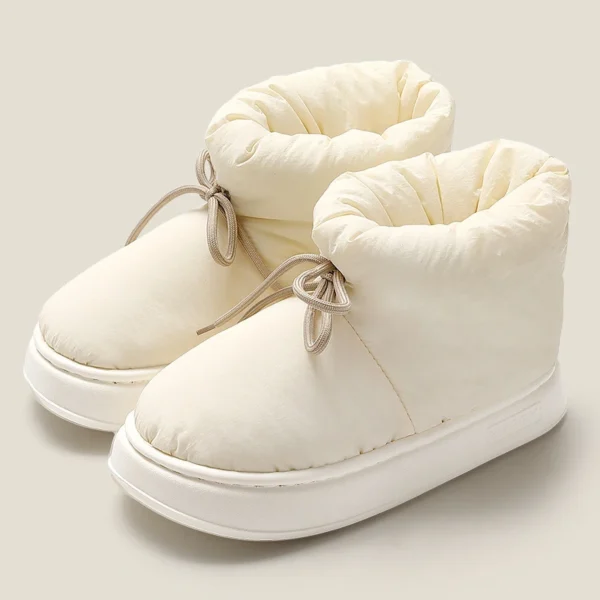 bottines chaussons femme crème