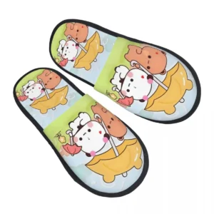 chaussons Panda sous parapluie