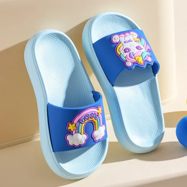 Chaussons licorne étanches bleus pour enfant