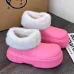 Chaussons boots femme fourrés chauds