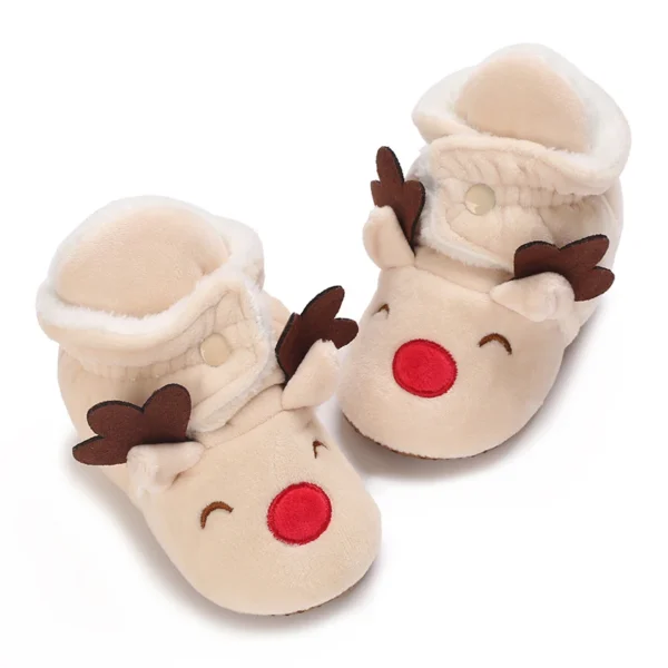 Chaussons de Noël pour bébé avec motif cerfs