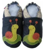 chaussons bébé en cuir escargot