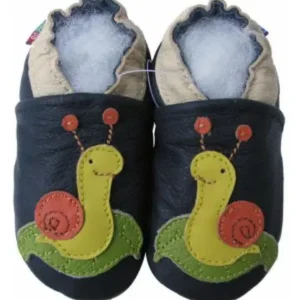 chaussons bébé en cuir escargot