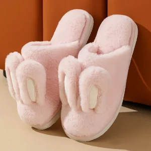 Chaussons lapin cocooning pour femme en fourrure douce