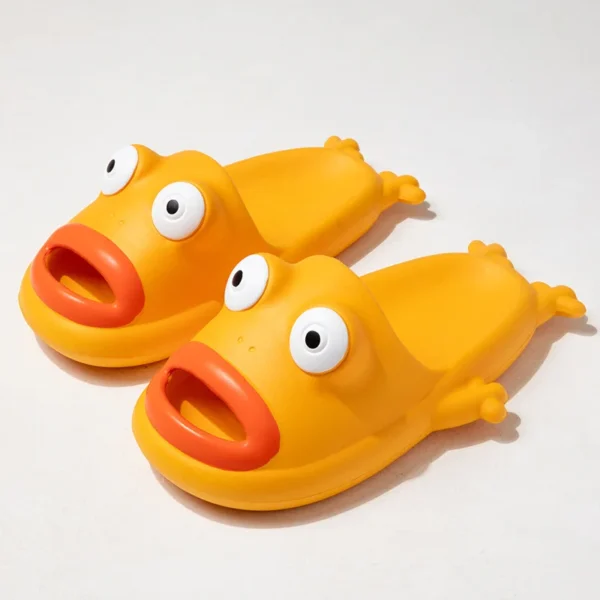 Chaussons grenouille jaunes confort pour la maison