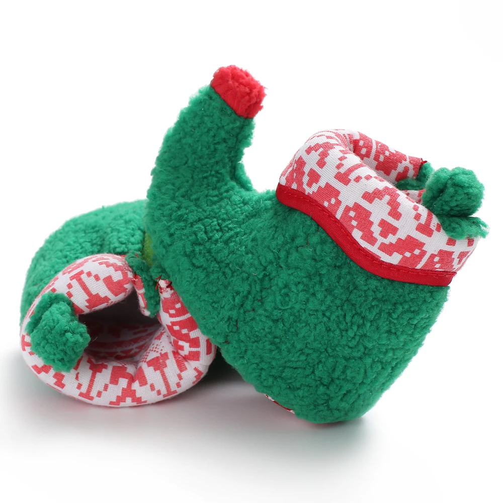 Chausson de Noël enfant rouge et vert festif