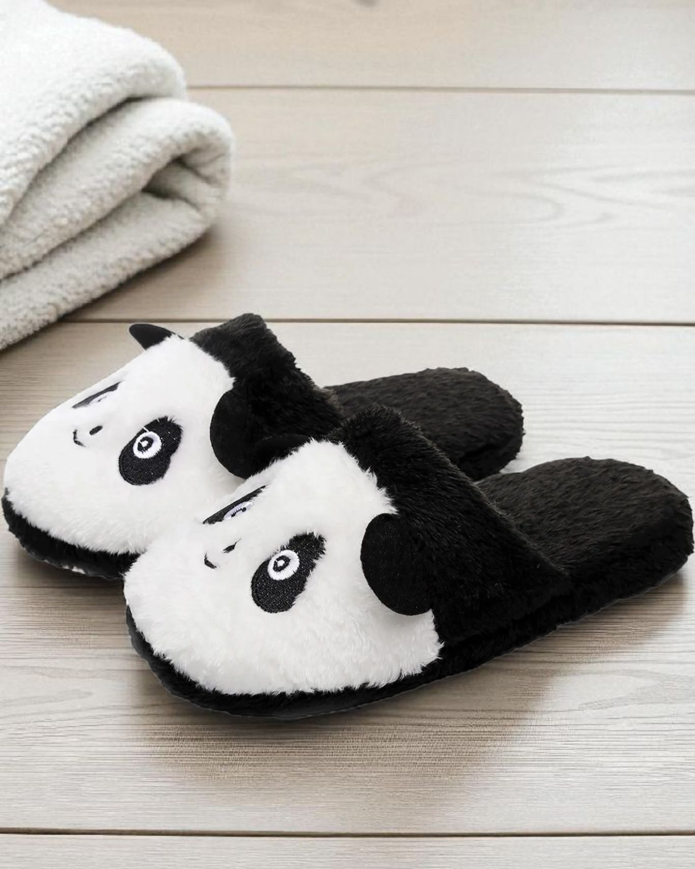 chaussons animaux panda en peluche