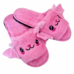 Chaussons Halloween pour enfants en forme de chauve-souris rose