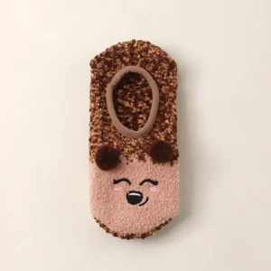 Chaussons chaussettes hérisson motif café pour hiver