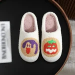 chaussons Halloween unisexe blancs