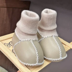 chaussons naissance garçon cuir
