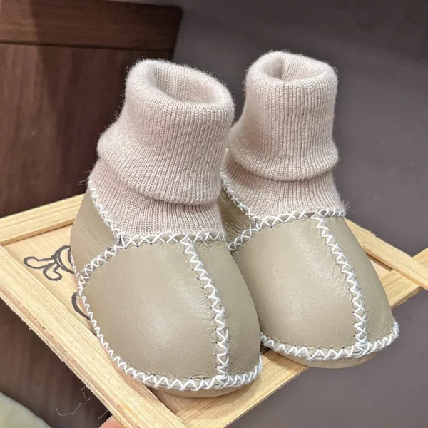 chaussons naissance garçon cuir