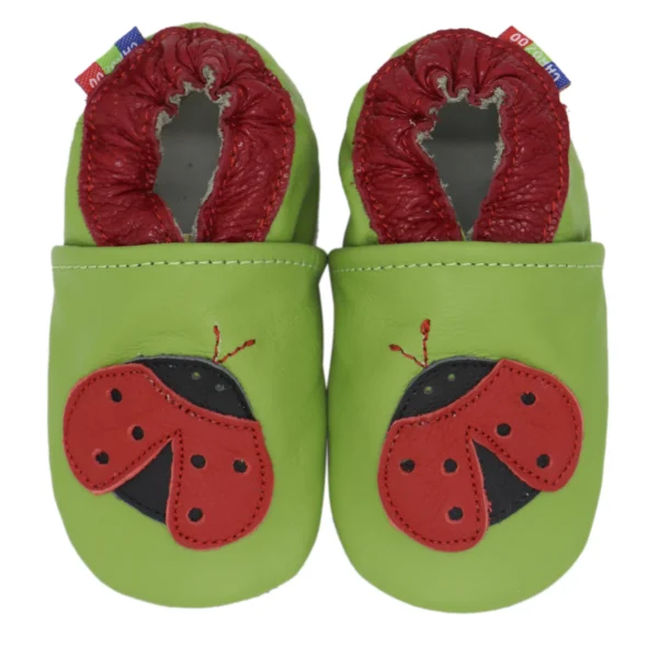 Chaussons bébé cuir garçon motif crocodile