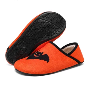 Chaussons Halloween pour homme avec motif chauve-souris