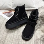 Bottines Chaussons Suédine Plateforme élégantes
