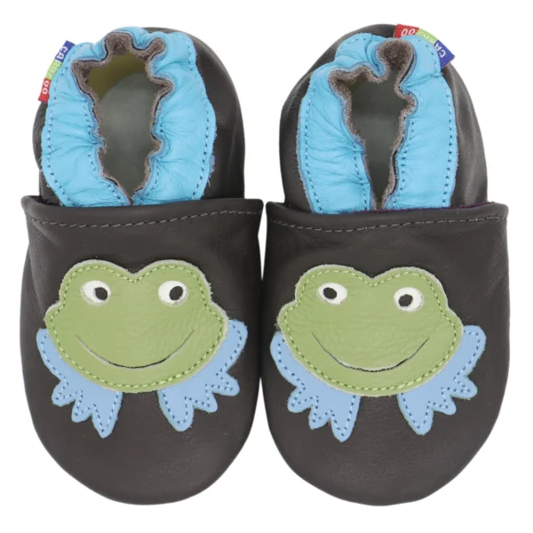 chaussons bébé cuir grenouille
