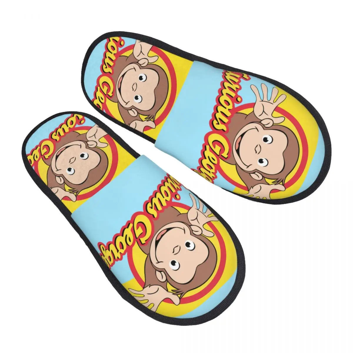 chaussons singe bleu et jaune