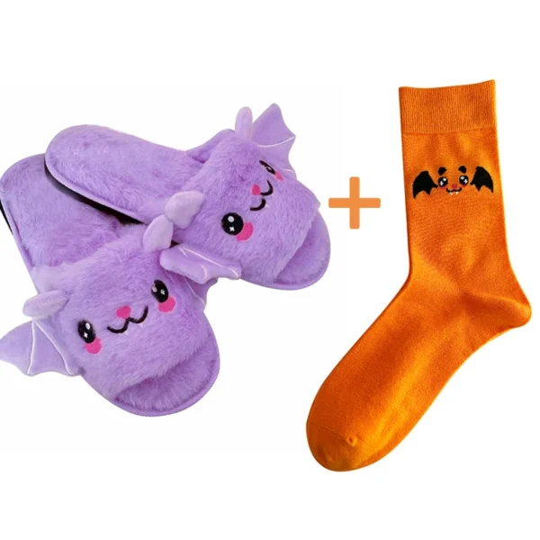 chaussons Halloween enfants chauve-souris