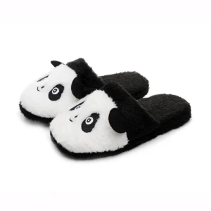Chaussons panda noir et blanc