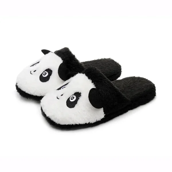 Chaussons panda noir et blanc