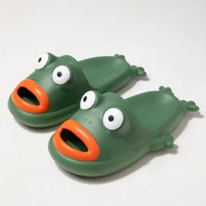 Chaussons grenouille verts confort maison
