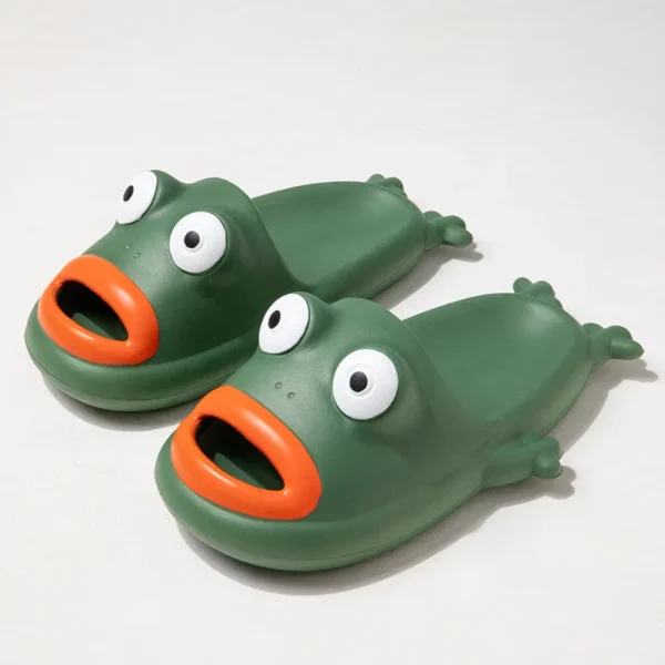 Chaussons grenouille verts confort maison