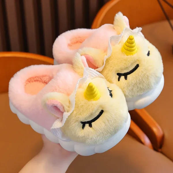 chaussons licorne enfant fourrés