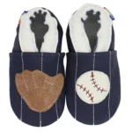 Chaussons bébé cuir garçon baseball