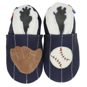 Chaussons bébé cuir garçon baseball