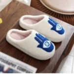 Chaussons Halloween avec motifs main bleu