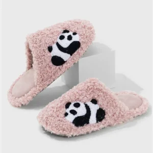 chaussons panda en peluche