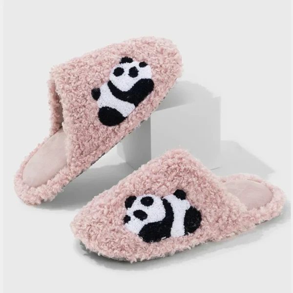 chaussons panda en peluche