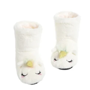 Chaussons licorne blanc pour fille en mode cocooning