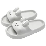 Chaussons lapin été gris léger confortables