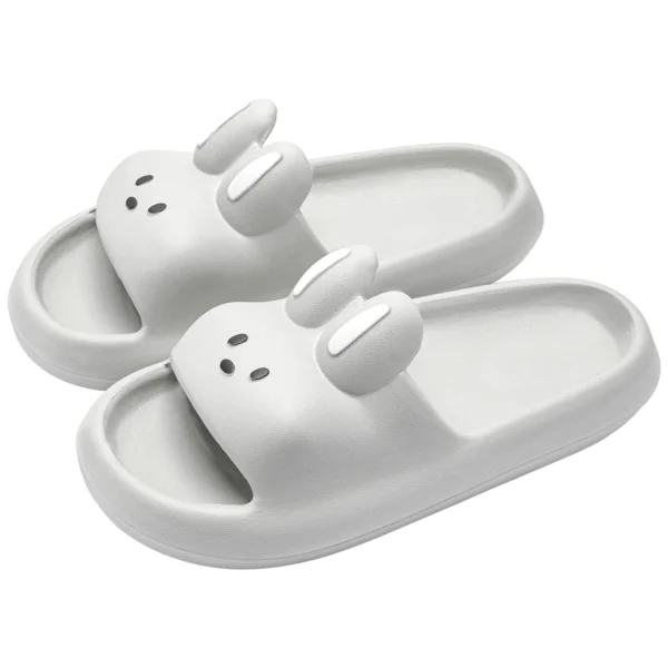 Chaussons lapin été gris léger confortables