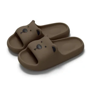 chaussons lapin marron