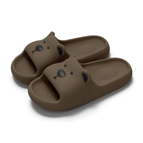 chaussons lapin marron