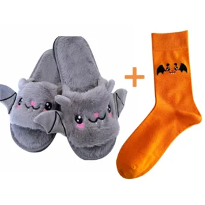 Chaussons Halloween chauve-souris pour adulte