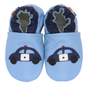 chaussons bébé cuir voiture de police