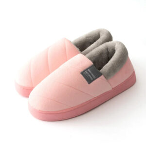 chaussons chauds luxueux rose