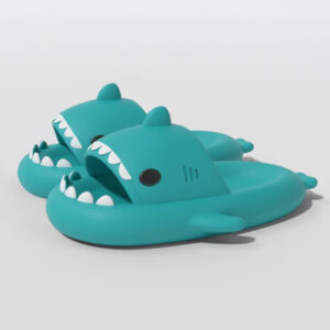 Claquettes mixtes antidérapantes requin cyan